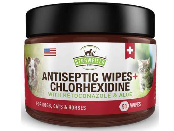Chlorhexidine Wipes for Dogs, Cats - Ketoconazole, Aloe