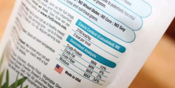 Crude protein in cat food