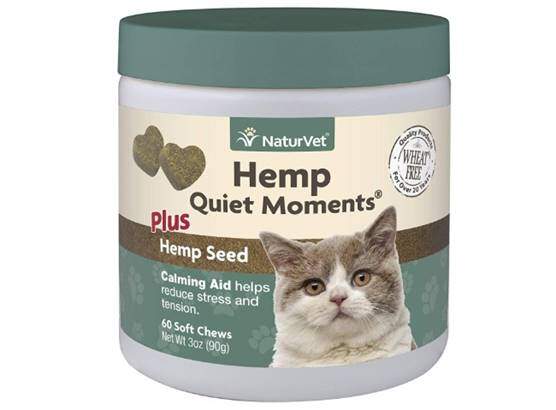 NaturVet Hemp Quiet Moments Plus Hemp Seed Soft Chews for Cats