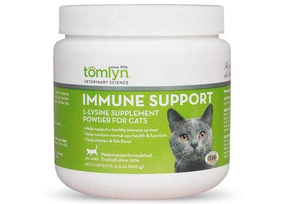 Tomlyn Immune Support Daily L-Lysine Supplement, Fish-Flavored Lysine Powder for Cats and Kittens
