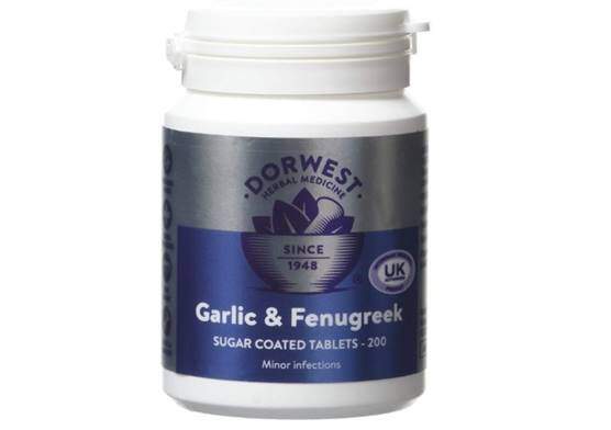 Dorwest Herbs Garlic and Fenugreek Tablets for Dogs and Cats 200 Tablets