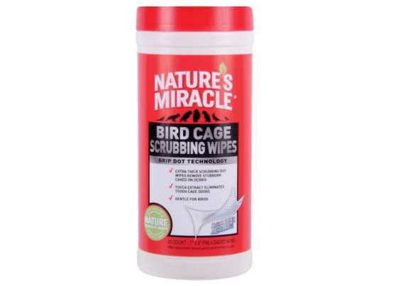 Nature's Miracle 30 Count Bird Cage Scrubbing Wipes