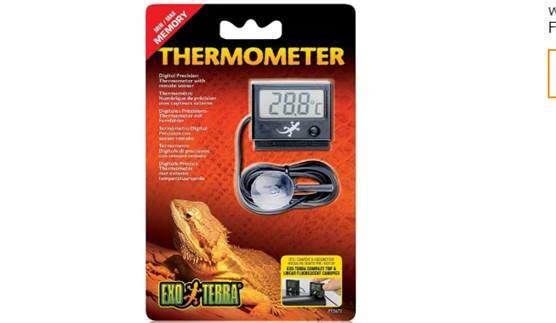 Exo Terra Digital Thermometer with Probe, Celsius and Fahrenheit