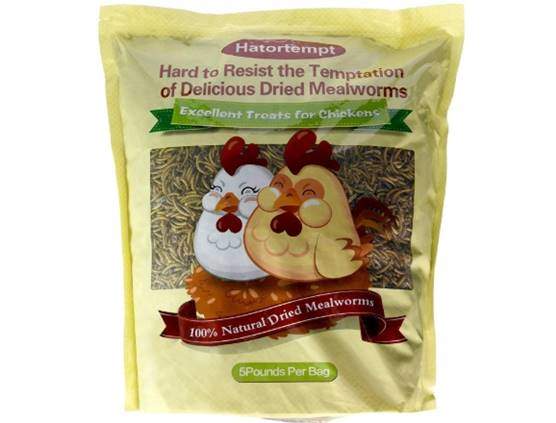 Hatortempt 5 lbs Non-GMO Dried Mealworms-High-Protein