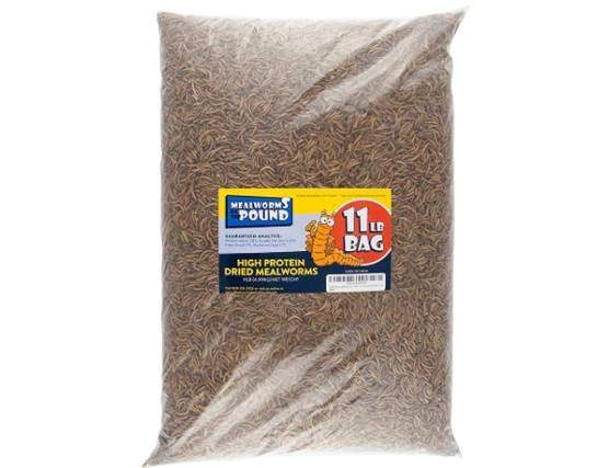 MBTP Bulk Dried Mealworms - Treats for Chickens & Wild Birds (11 Lbs)