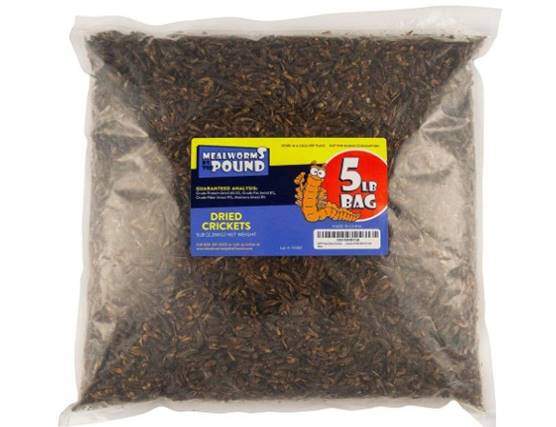 Mealworms by the Pound MBTP Bulk Dried Crickets - Treats for Chickens & Wild Birds (5 Lbs)