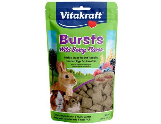 Vitakraft Bursts Wild Berry Flavor Treats for Rabbits, Guinea Pigs & Hamsters