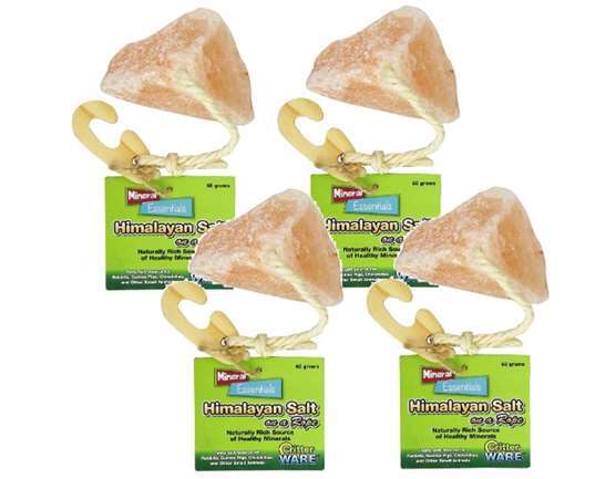 (4 Pack) Ware Manufacturing Himalayan Salt on a Rope Small Pet Chew Treats