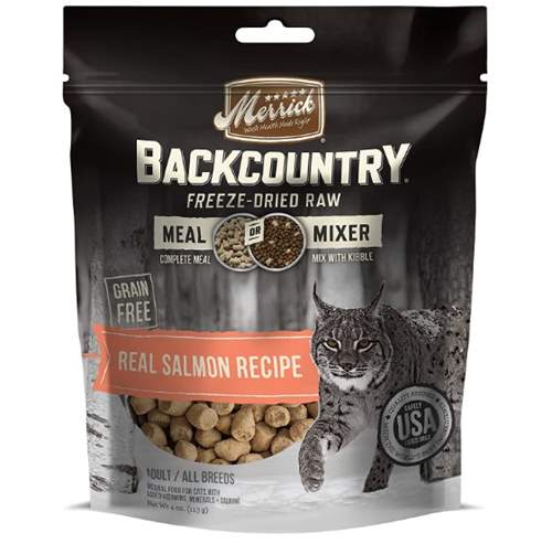 Merrick Backcountry Grain-Free Meal Mixer Real Salmon Recipe Freeze-Dried Raw Cat Food