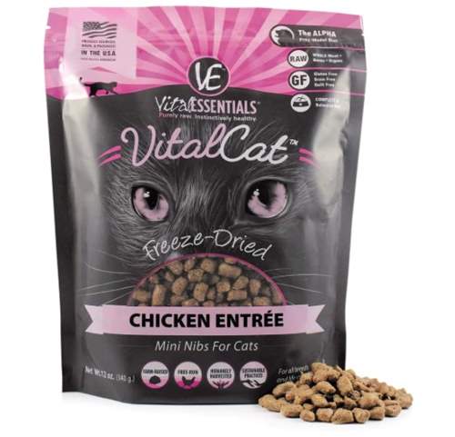 Vital essentials Chicken Mini Nibs Freeze-Dried Grain-Free Cat Food