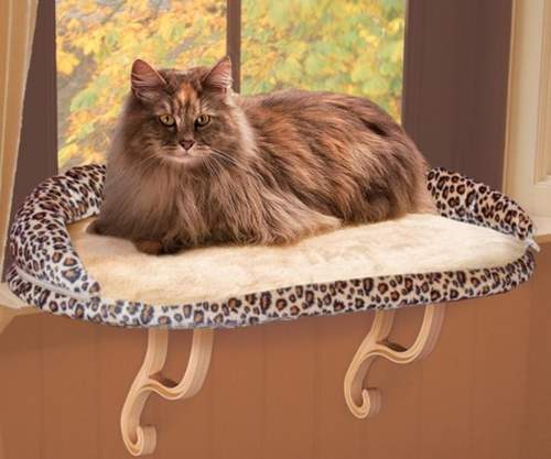 K&H Pet Products Deluxe Kitty Sill Perch with Bolster