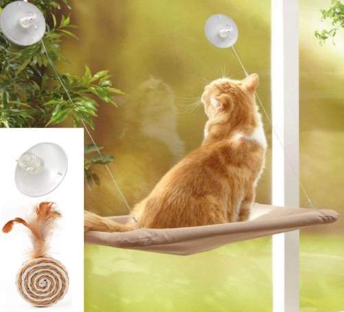 ZALALOVA Window Cat Seat, Cat Window Perch Hammock Space Saving Design